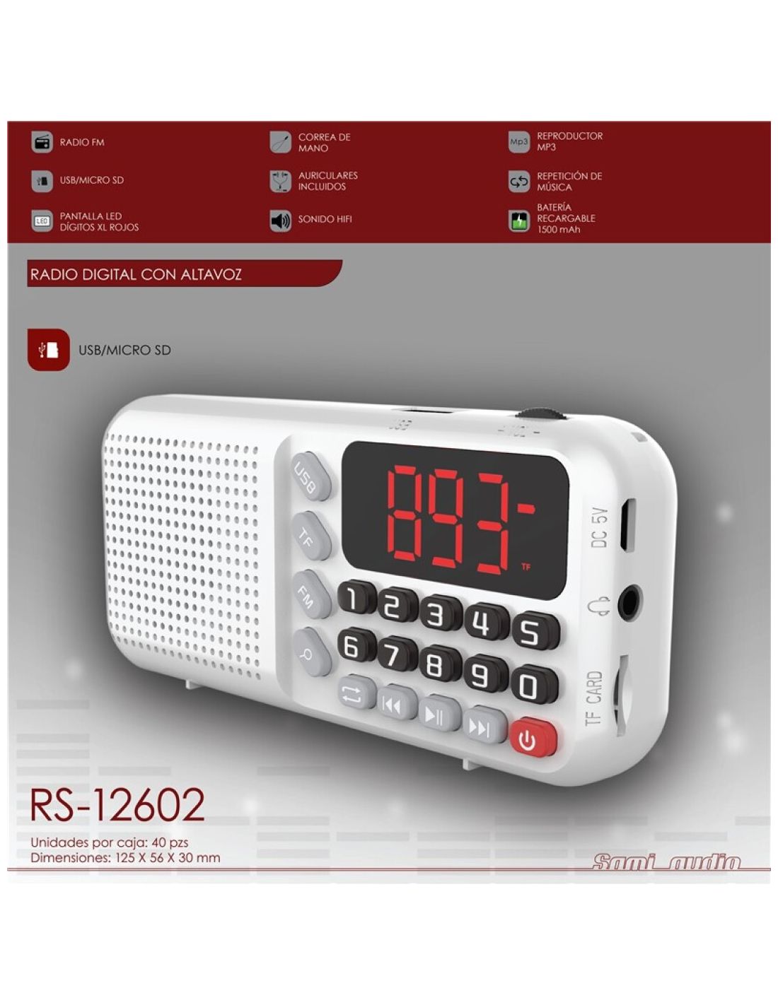 SAMI RS-12202 Radio Bolsillo AM/FM Con Auriculares